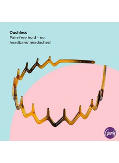 Goody Ouchless Headband For All Hair Types Zigzag Tooth Comfort Fit For Allday Wear Beautiful Design For Instant Style Painfree Hair Accessories For Women Men Boys & Girls  - Image 3