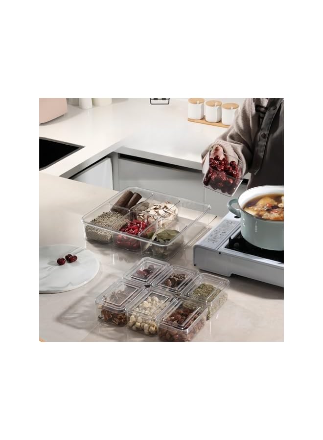 S-TOP 13-Piece Clear Stackable Storage Bins with Lids, Plastic Organizer Boxes for Pantry, Kitchen, Cabinet, Refrigerator, Bathroom & Closet Organization,Gift for Mom - Image 3