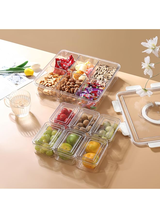 S-TOP 13-Piece Clear Stackable Storage Bins with Lids, Plastic Organizer Boxes for Pantry, Kitchen, Cabinet, Refrigerator, Bathroom & Closet Organization,Gift for Mom - Image 1
