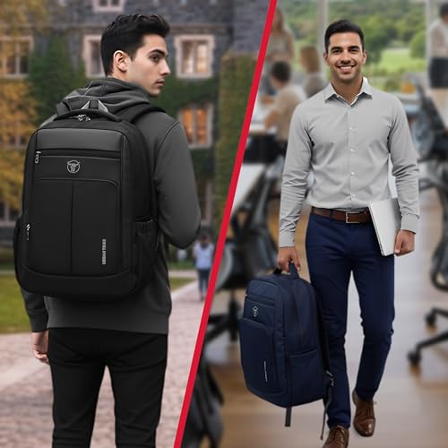 URBAN TRIBE Chrono Laptop Backpack 30L,Lightweight 450g, Fits 15.6 Inch Laptop, Water-Resistant College & Office Bag with Dedicated Laptop Compartment, Organizer Pockets & Key Holder -Black (Black) - Image 2