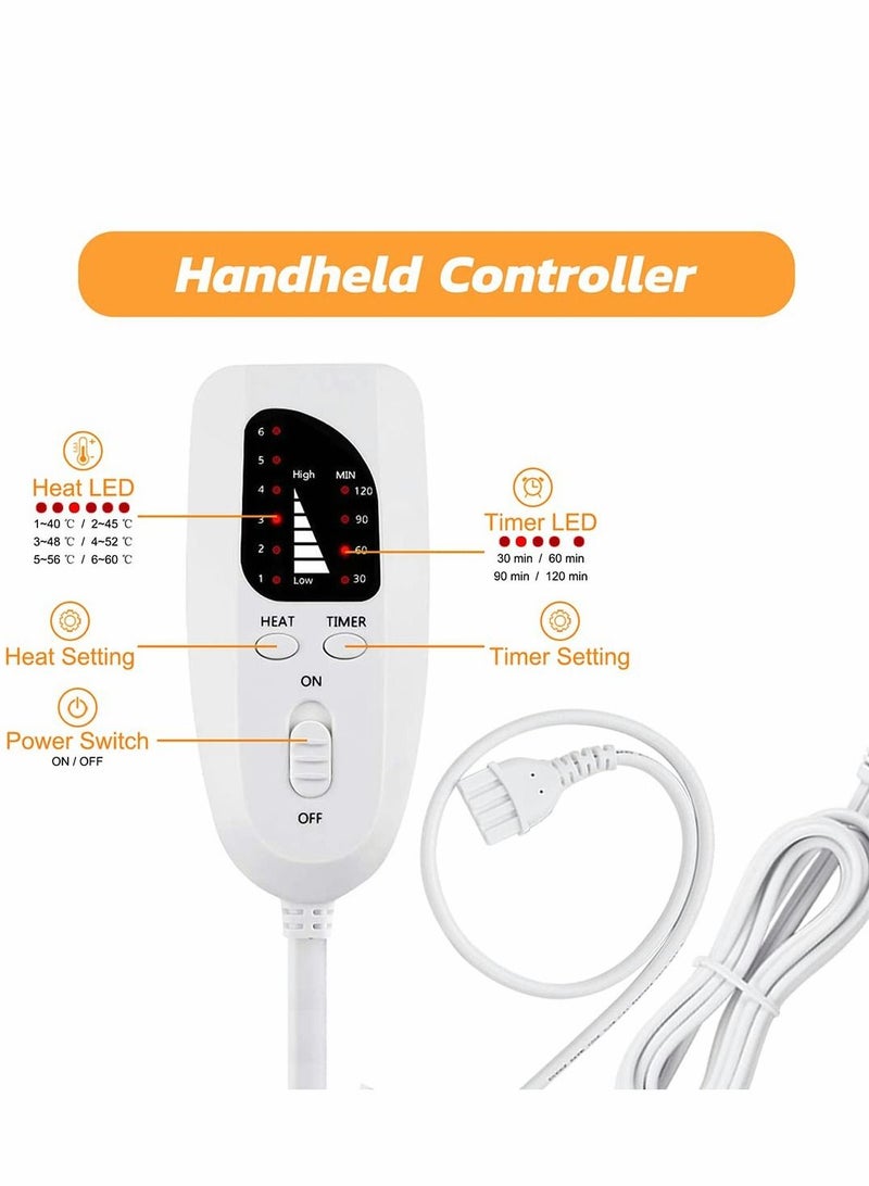 NIBEMINENT Heating Pad, Electric Heat Pad for Back Pain and Cramps Relief Fast with 6 Settings Auto Shut Off- Machine Washable 76 x 40cm - Image 4