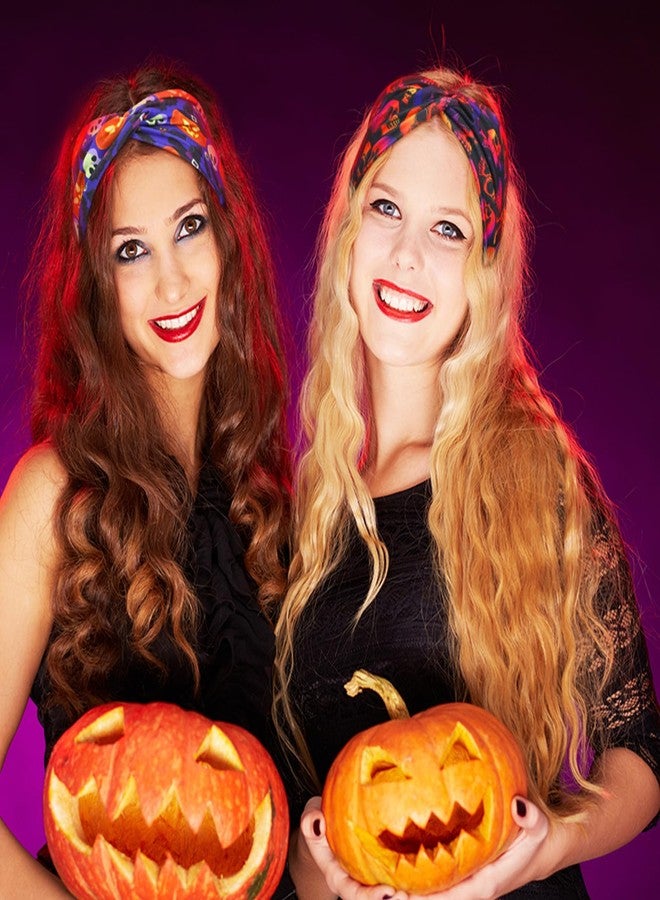 Hoteam 20 Pcs Halloween Headbands Bulk for Women Skeleton Headbands Elastic Non Slip Hair Accessories for Women Ghost Pumpkin Halloween Hairband - Image 3