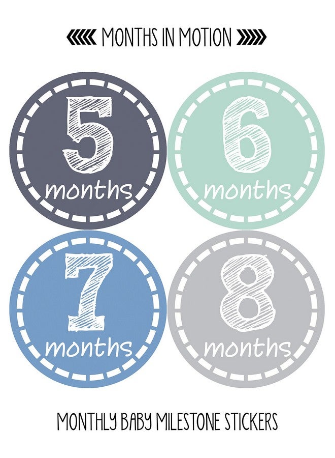Months In Motion Baby Monthly Stickers Baby Milestone Stickers Newborn Boy Stickers Month Stickers For Baby Boy Baby Boy Stickers Newborn Monthly Milestone Stickers (20 Count) - Image 4