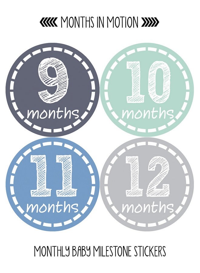 Months In Motion Baby Monthly Stickers Baby Milestone Stickers Newborn Boy Stickers Month Stickers For Baby Boy Baby Boy Stickers Newborn Monthly Milestone Stickers (20 Count) - Image 5