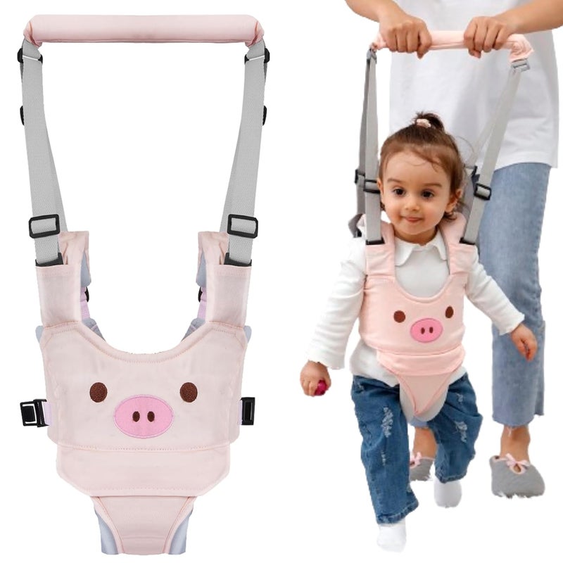 AVIZCVE Baby Walking Harness, Handheld Kids Walker Helper, New Upgrade Breathable and Adjustable Toddler Infant Walker Harness Assistant Belt with Instructions for 7-24 Month (Seasonal Pink Piggy) - Image 1