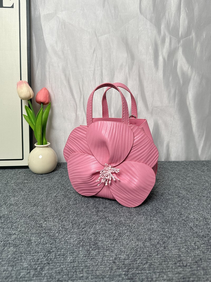 24 Early Spring New Women'S Bag French Petal Flower Tote Bag Creative Flower Handbag Shoulder Crossbody Chain Bag - Image 3
