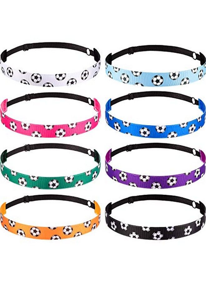Satinior 8 Pack Soccer Hair Accessories Football Hairband Sport Elastic Headband For Girl - Image 1