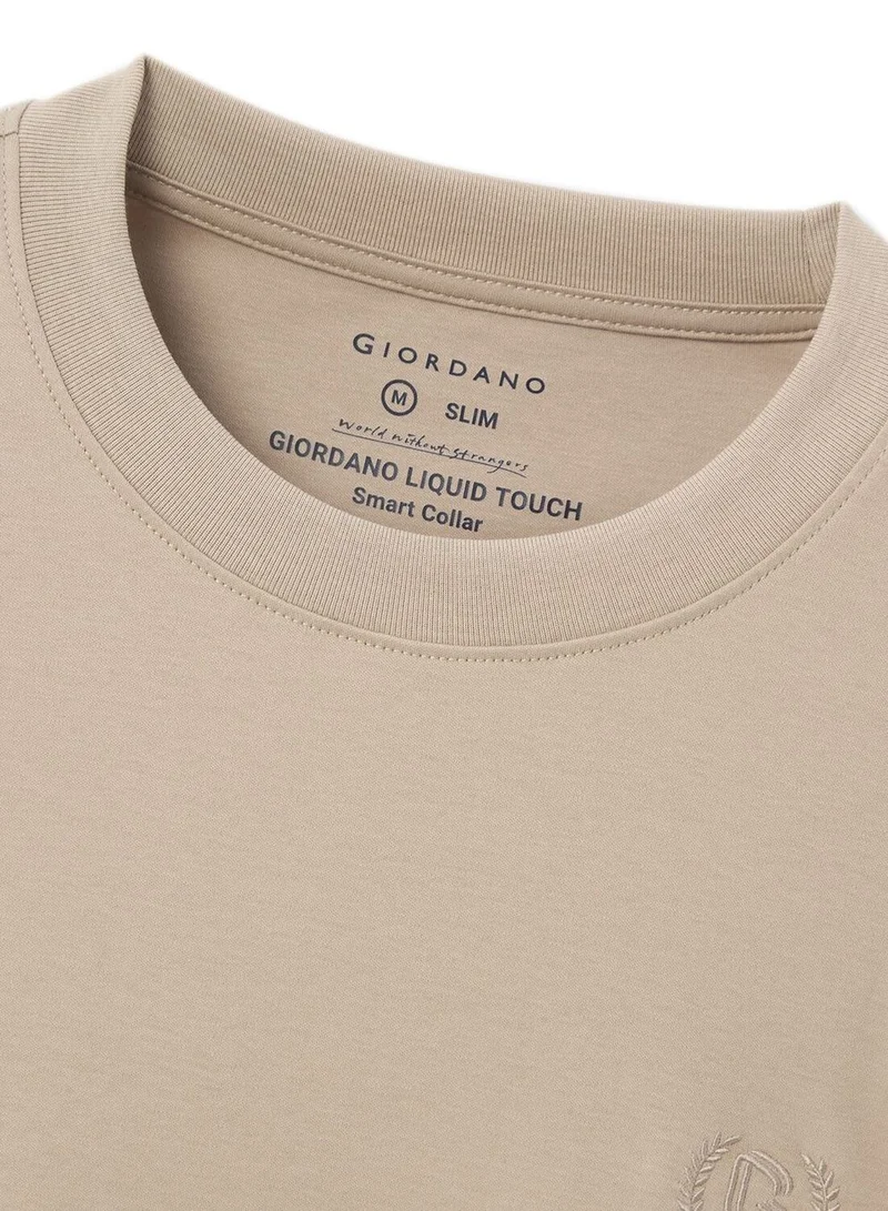 GIORDANO  Men's Slim Fit Liquid Touch Smart Collar Tee for Men | Best Price UAE