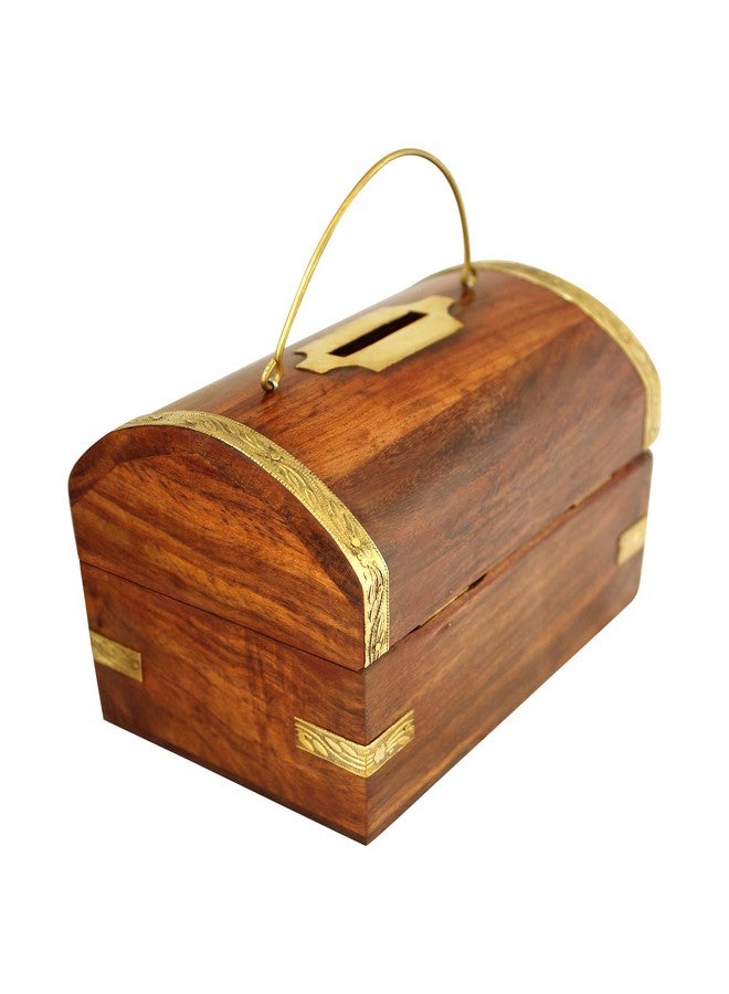 ITOS365 Wooden Money Bank Big Gullak Piggy Coin Box With Inner Lock Gifts Items, Modern - Image 2