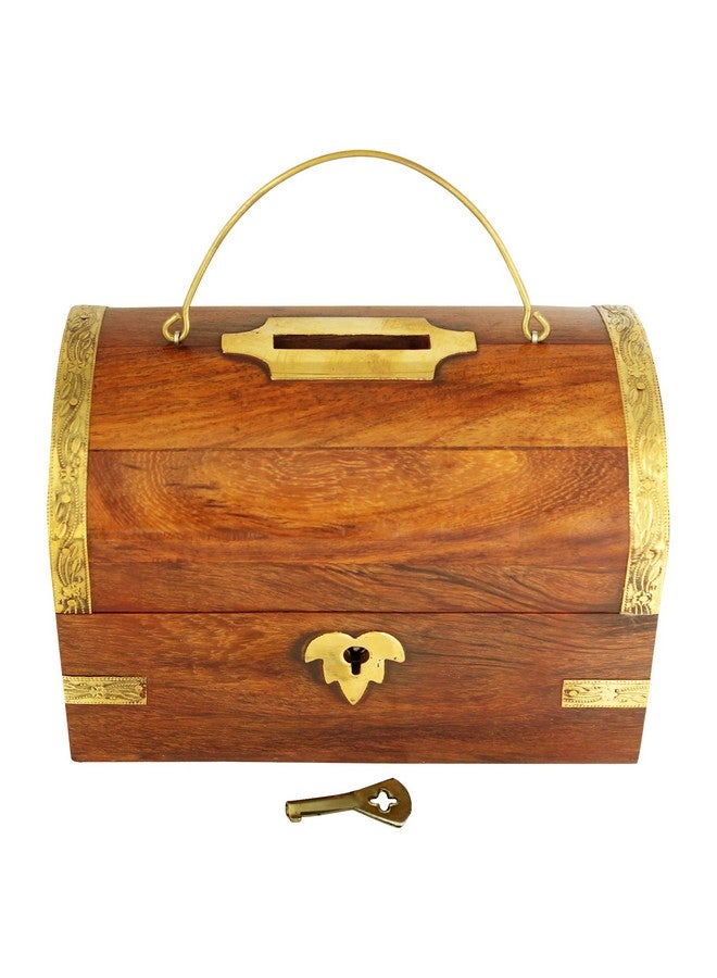 ITOS365 Wooden Money Bank Big Gullak Piggy Coin Box With Inner Lock Gifts Items, Modern - Image 4