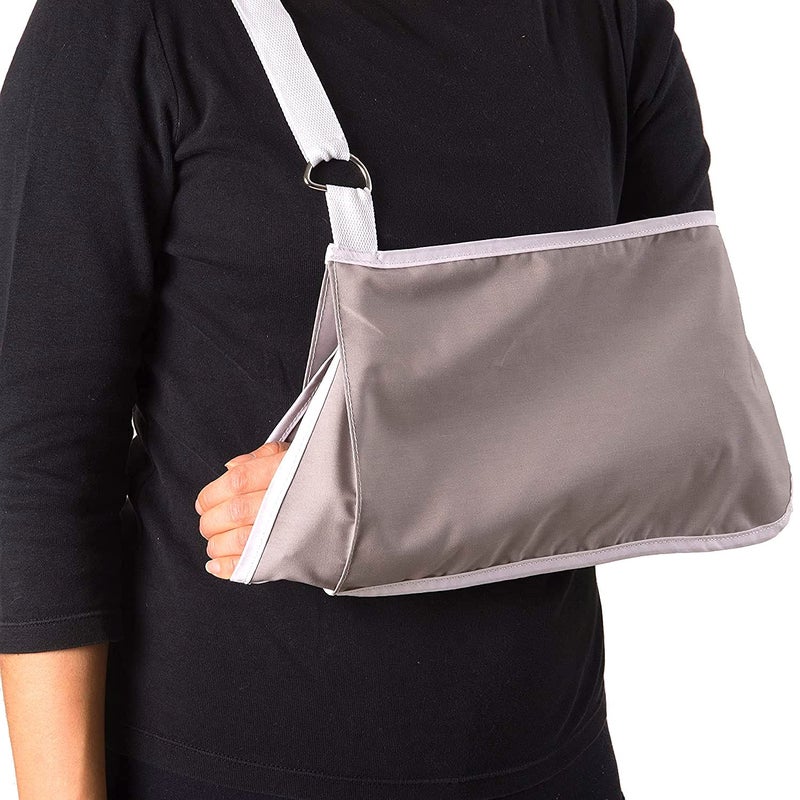 DMI Adjustable Pocket Arm Sling with Wrist Extender for Adults - Gray - Image 1