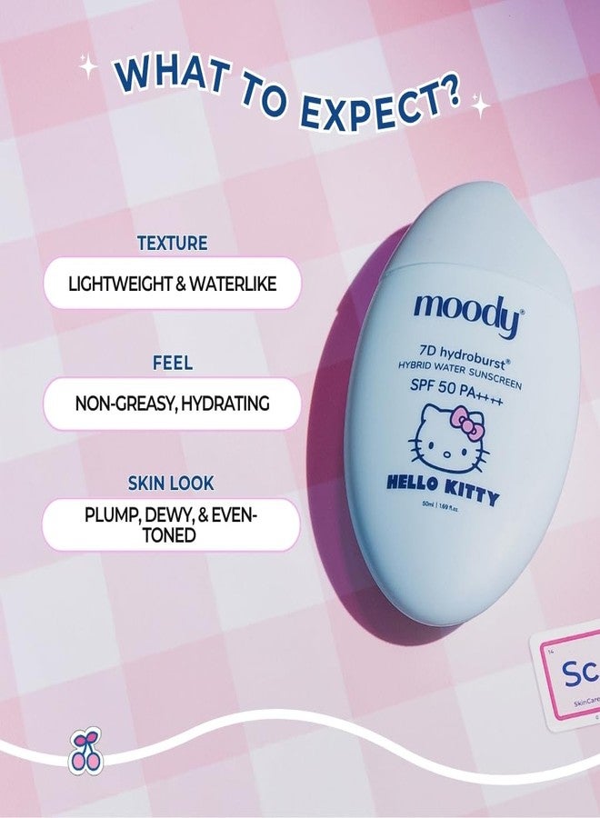 Moody Hydro Burst Water Sunscreen SPF 50 PA++++ - Hello Kitty Limited Edition - Image 5