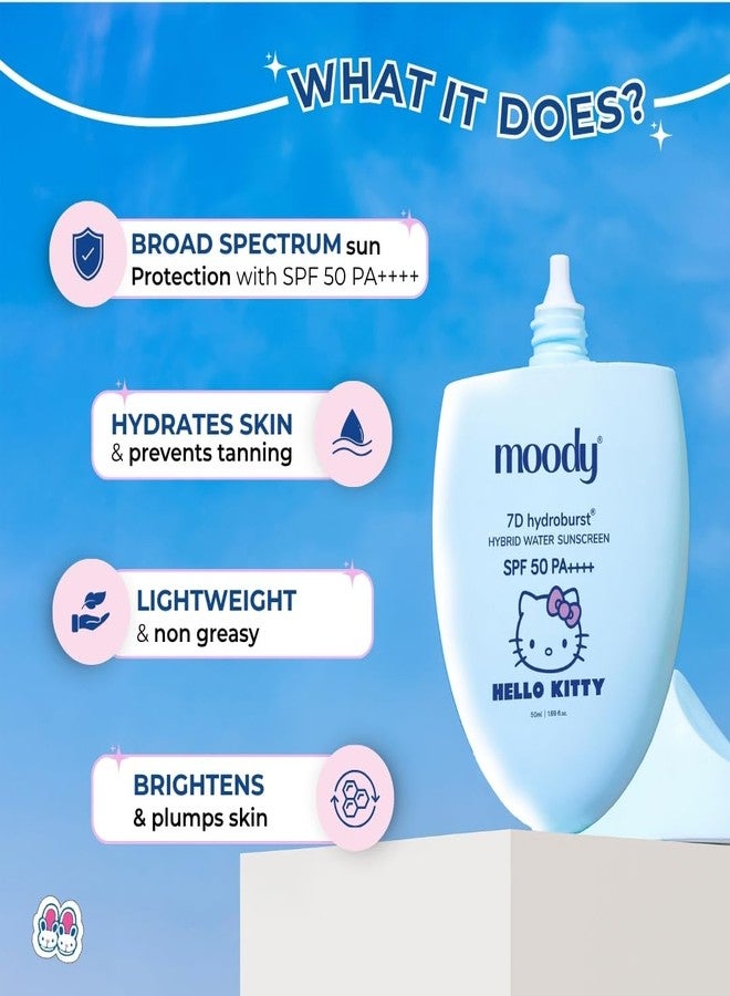 Moody Hydro Burst Water Sunscreen SPF 50 PA++++ - Hello Kitty Limited Edition - Image 2