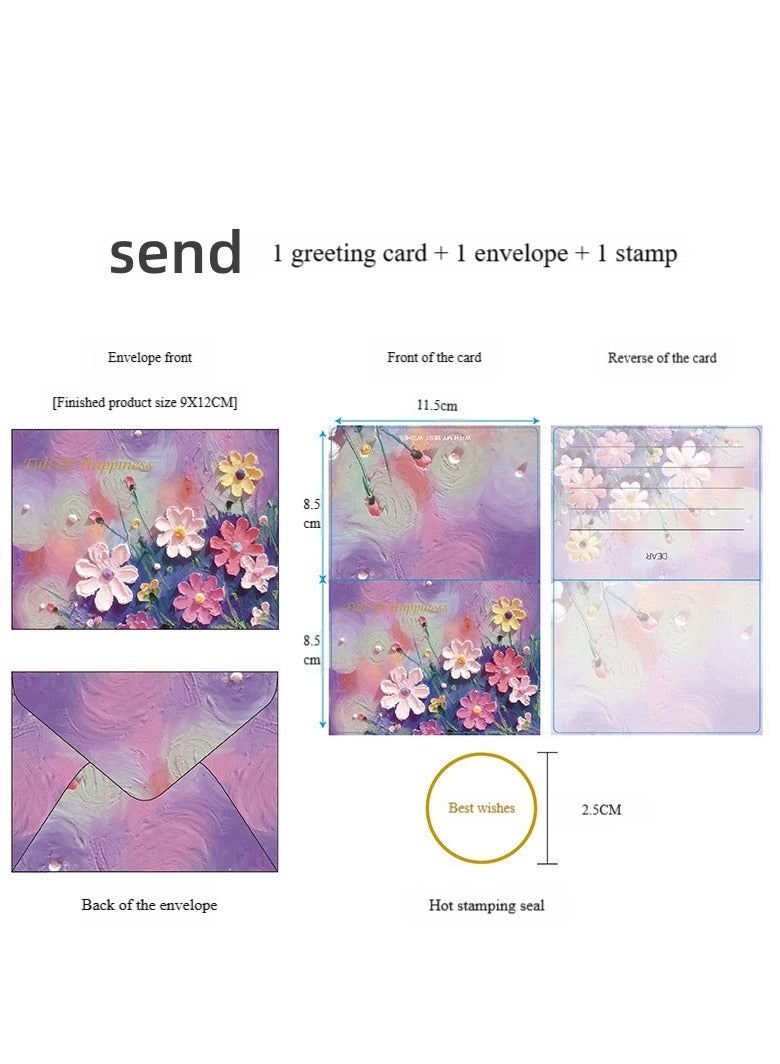 Color Gift Bag with Handle, Oil Painting Gift Paper Bags Medium Size Small Gift Bags Birthday Craft Paper Gift Bags for Presents,Birthdays, Mother's Day,Weddings, Party（25*12*22cm） - Image 5