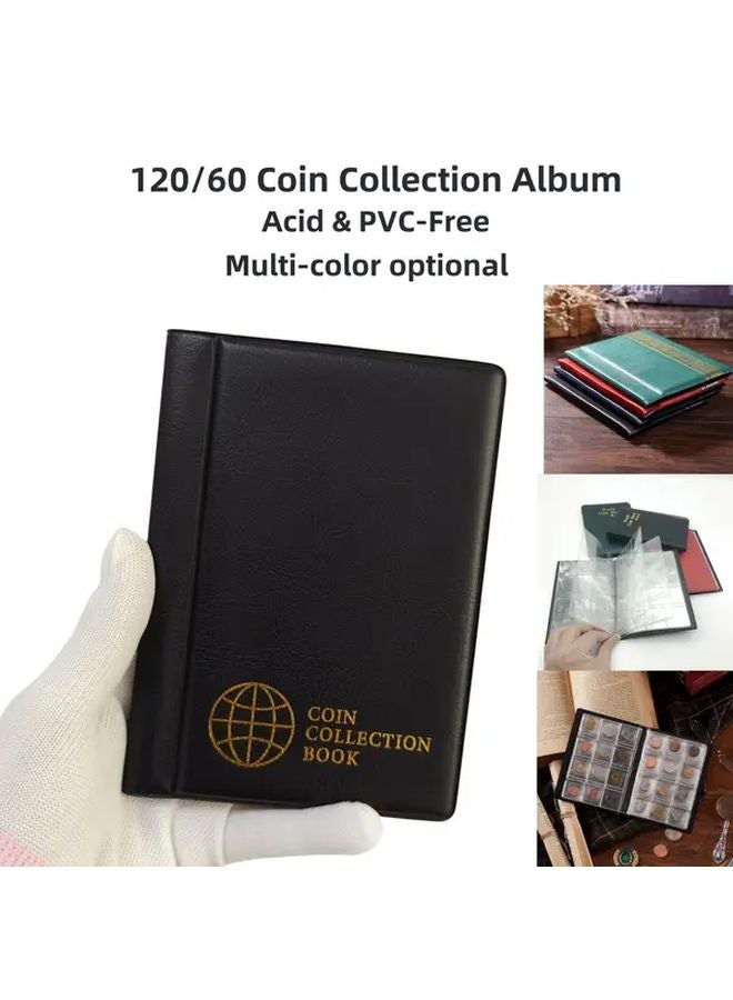 Black 60 Pocket Commemorative Stamp And Medal Collection Album With Fixed Pages - Image 2