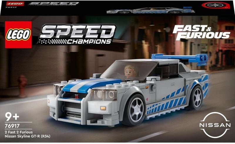 LEGO 76917 Speed Champions 2 Fast 2 Furious Nissan Skyline GT-R (R34) Race Car Toy Model Building Kit, Collectible with Racer Minifigure, 2023 Set for Kids - Image 2