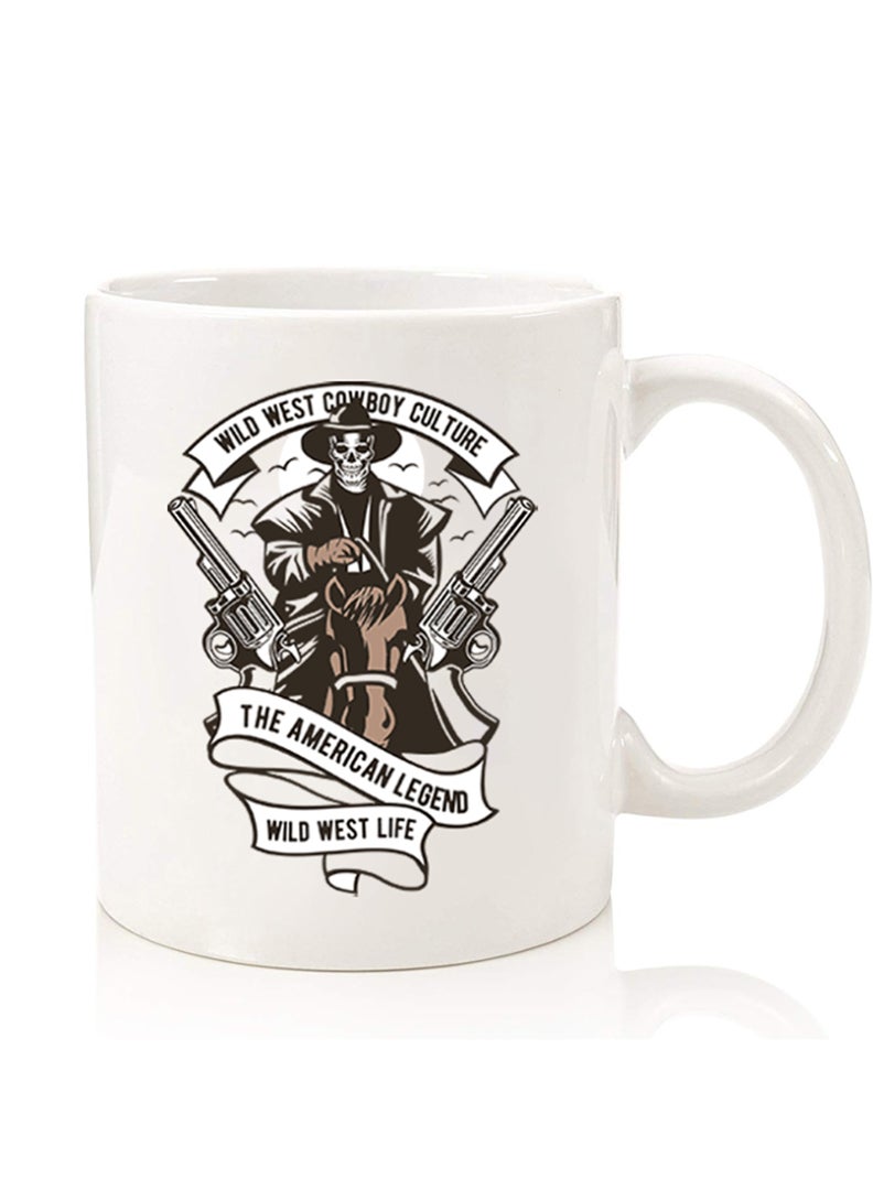 Theodor Premium Quality Two Sided Printed Coffee Mug Tea Cup For Home Office, Kids Men Women Wild west cowboy culture - Image 1