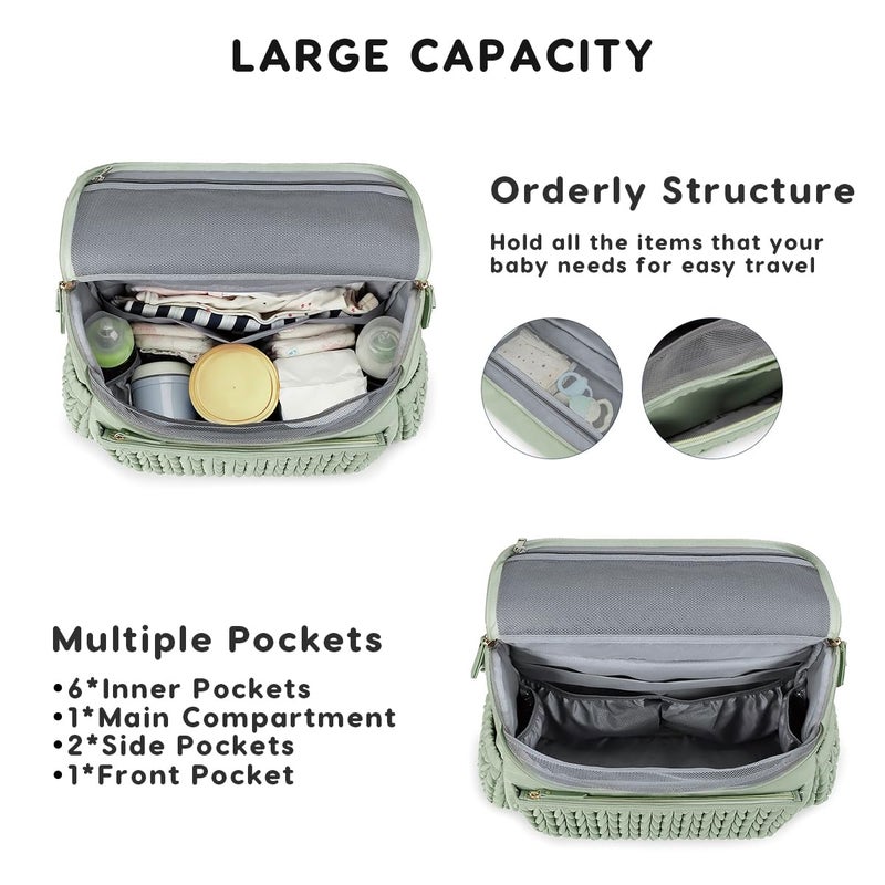 SONARIN Convertible Diaper Bag Backpack Waterproof Nappy Changing Bag Travel Mummy Bag with Changing Pad & Shoulder Strap(Green) - Image 3