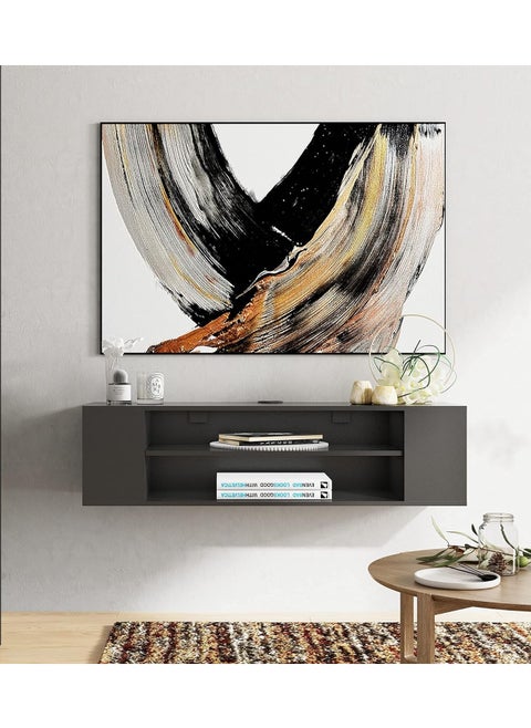 floating tv unit cabinet with 4 storages for living room and entertainment center