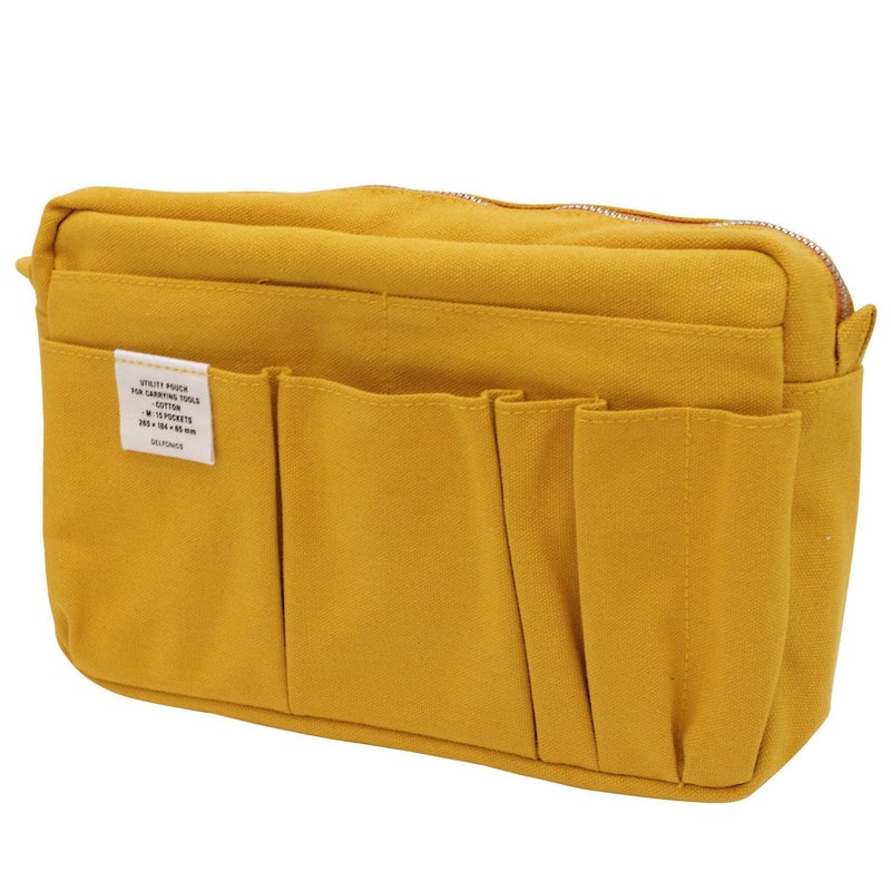 Delfonics] 500092 Inner Carrying Bag Size M Yellowe Cotton Pouch Case Bag In Bag  Yellow  10.5 In. X 7.25 In. X 2.56 In. / Medium  Compact - Image 1
