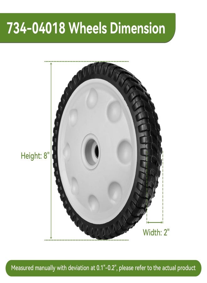 ranwin 734-04018 Front Drive Wheels Fit for Troy Bilt TB240 Mower - 8 Inch Wheels Tires for Troy Bilt Honda Tuff Cut 210 230 Craftsman Self Propelled Mower, Replace 734-04018A, 734-04018B, 2 Pack - Image 2