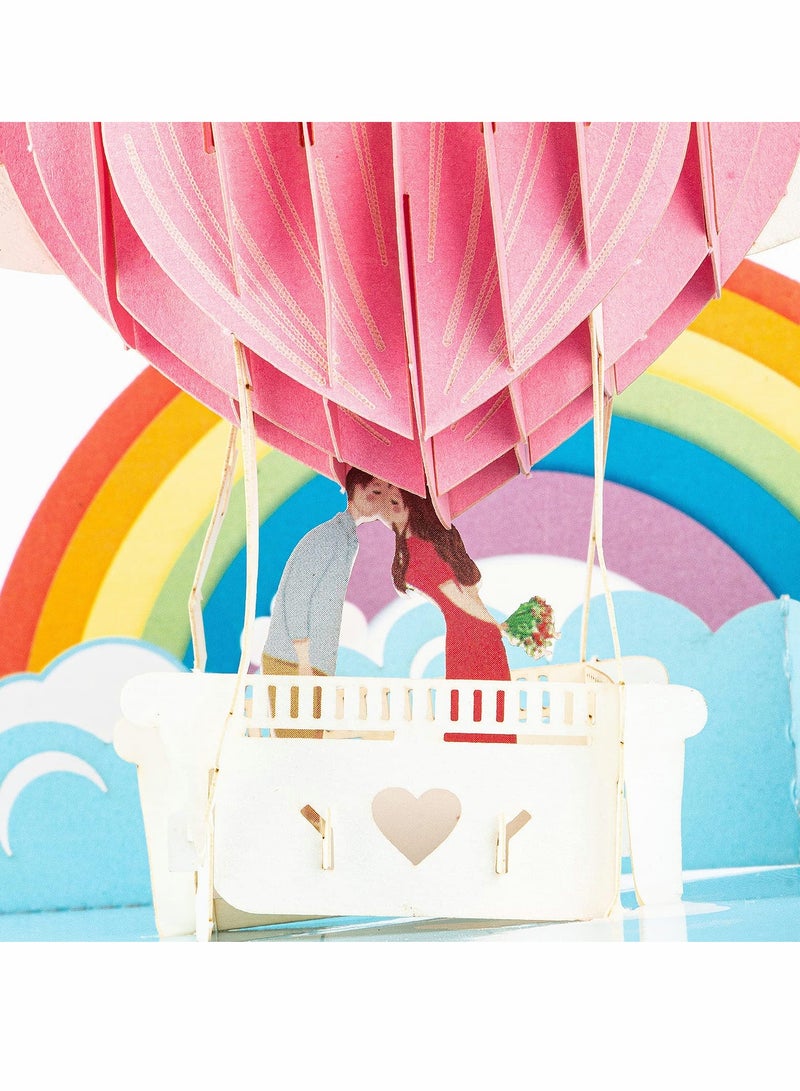 Zikra 3D Hot Air Balloon Pop Up Card for Anniversary Wedding Day Valentines Engagement, Romantic Gift for Your Lover, Couple, Husband, Wife, Girlfriend, Boyfriend, Women, Men All Occasion - Image 3