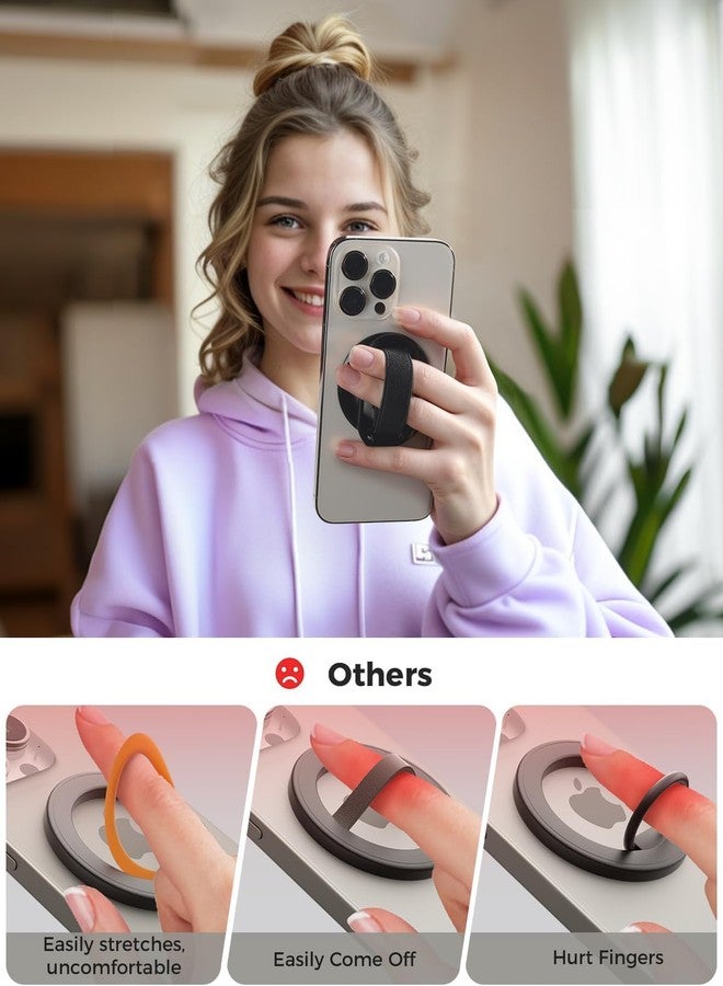 SUPERONE for MagSafe Phone Grip, Magnetic Phone Ring Holder, Magnetic Phone Grip with MagSafe Strap, Adjustable Finger Ring Grip Kickstand for iPhone 17 16 15 14 13 12 Series Mag Safe Accessories - Image 4