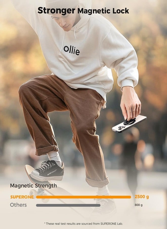 SUPERONE for MagSafe Phone Grip, Magnetic Phone Ring Holder, Magnetic Phone Grip with MagSafe Strap, Adjustable Finger Ring Grip Kickstand for iPhone 17 16 15 14 13 12 Series Mag Safe Accessories - Image 2