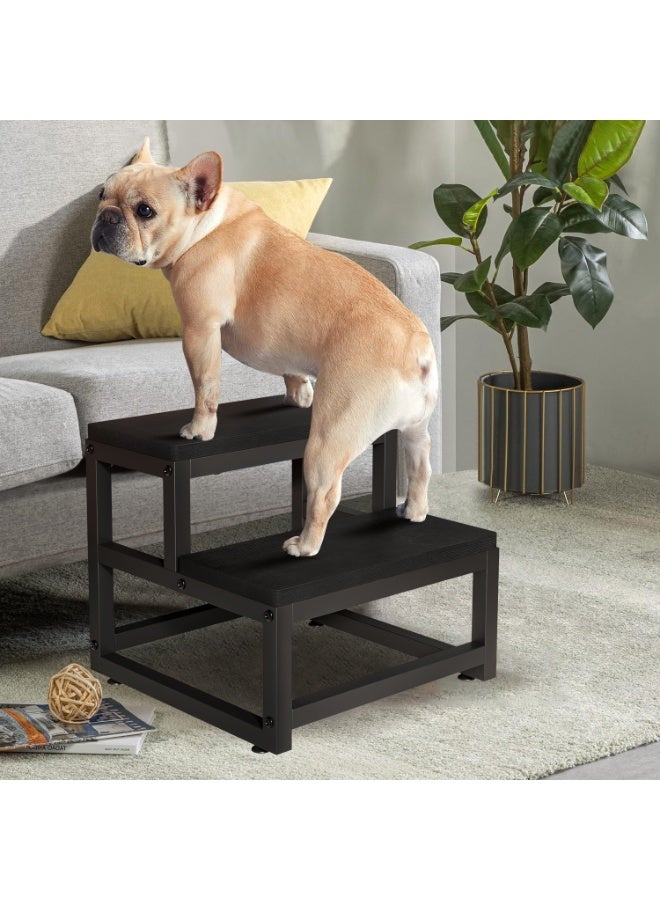 Solerconm Wooden Step Stools for Adults Kids, 2 Step Stool, Heavy Duty Wood Bedside Stepping Stool for Kichen/Bathroom/Bedside Step Stool (Black) - Image 5