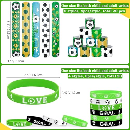 PIXHOTUL 40 Pieces Soccer Party Favors Silicone Wristbands and Bracelets for Game Day Teens Birthday Theme Party Team Awards and Presents - Image 5