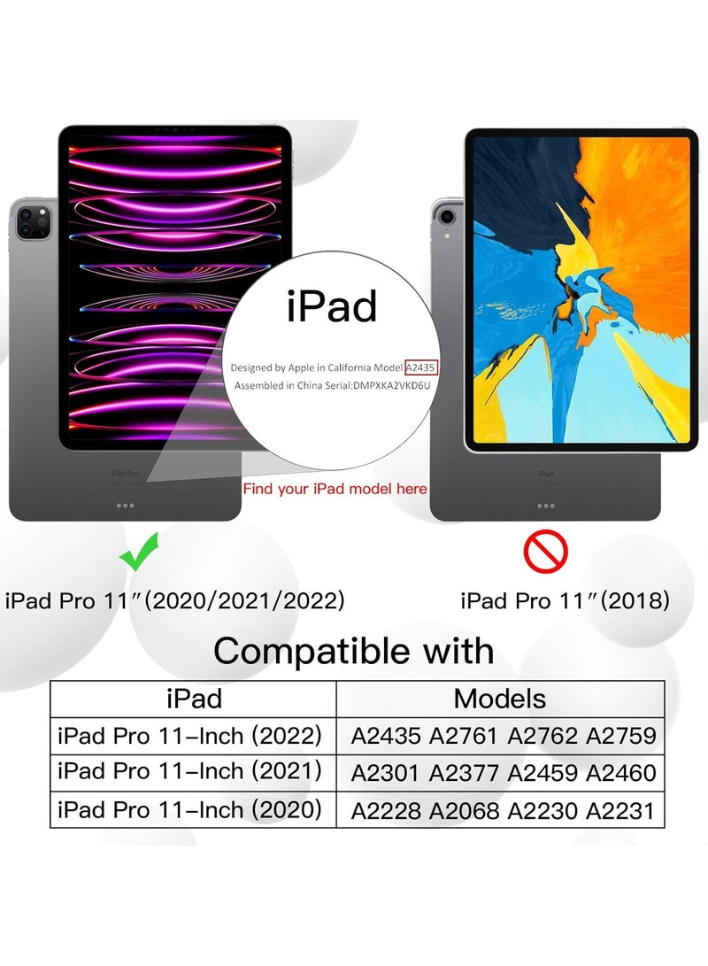 Jetech Case For Ipad Pro 11 Inch 2022 2021 2020 Model With Pencil Holder Support 2Nd Pencil Charging Slim Tablet Cover With Soft Tpu Back Auto Wake Sleep Black - Image 2