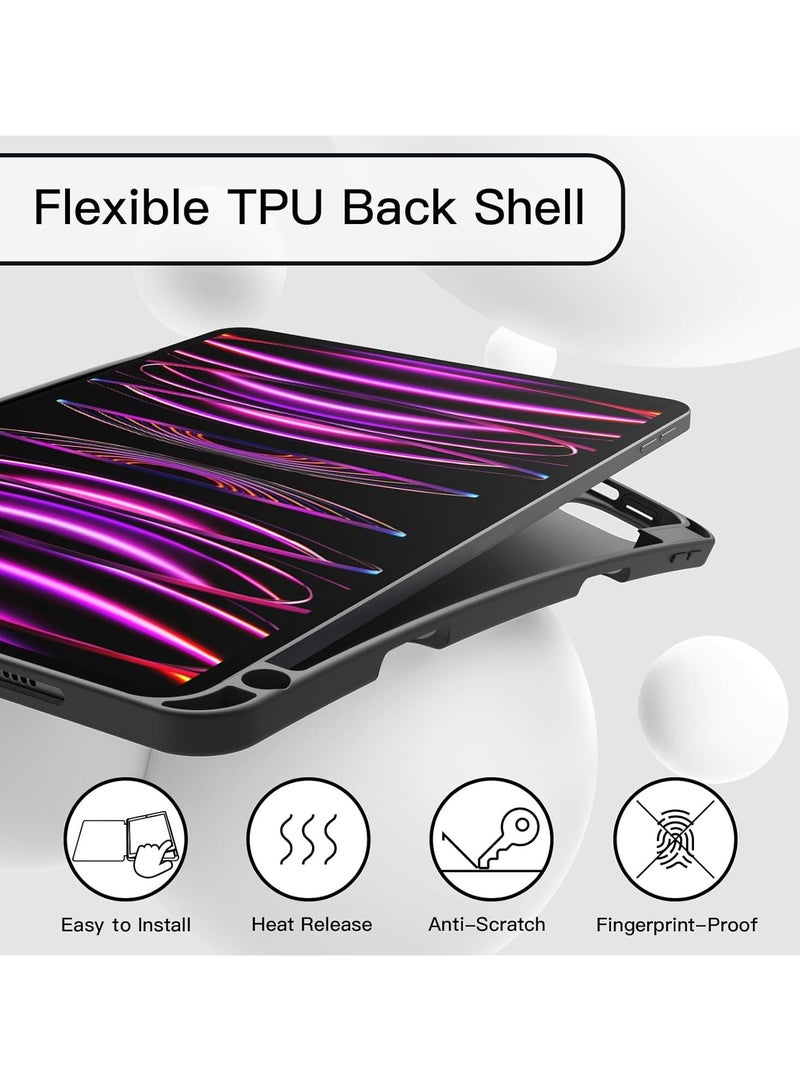Jetech Case For Ipad Pro 11 Inch 2022 2021 2020 Model With Pencil Holder Support 2Nd Pencil Charging Slim Tablet Cover With Soft Tpu Back Auto Wake Sleep Black - Image 3