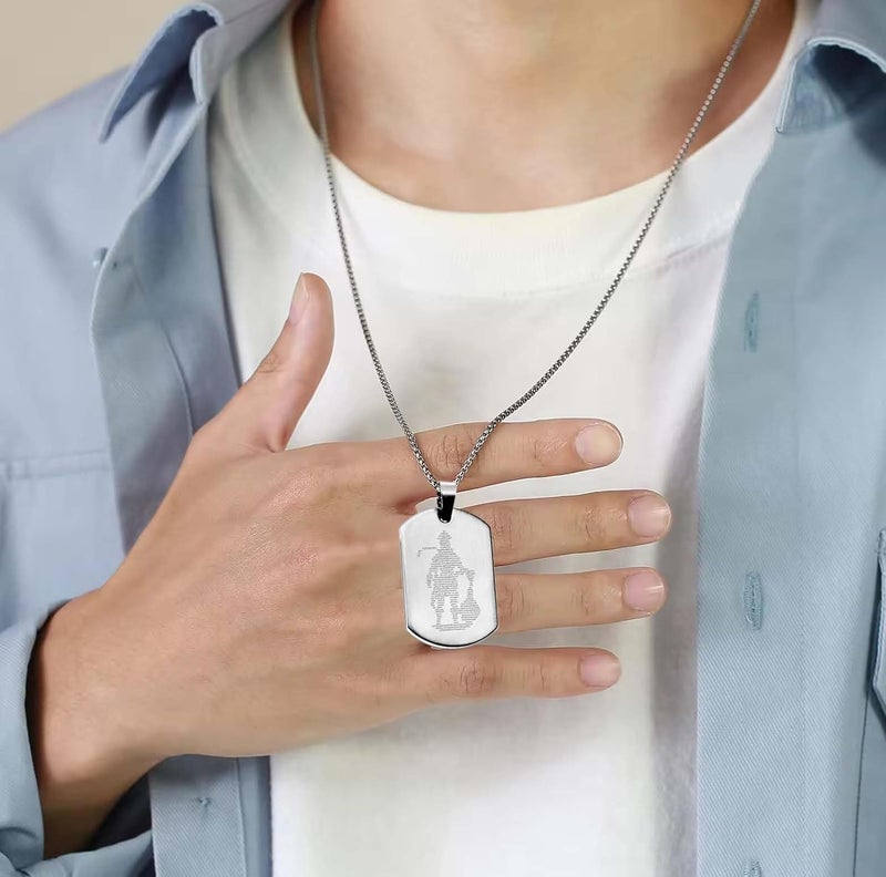 ADHVIK مجموعة من سوار هانومان ذو 5 وجوه من الفولاذ المقاوم للصدأ وقلادة هانومان تشاليسا الروحية كهدية (فضي، عبوة من 2) - Image 4