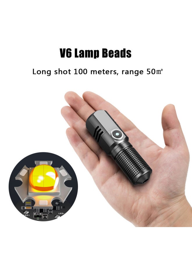 Cross-border Zoom Aluminum Alloy Mini Portable Flashlight Outdoor P50 Rechargeable Multifunctional Flashlight Wholesale