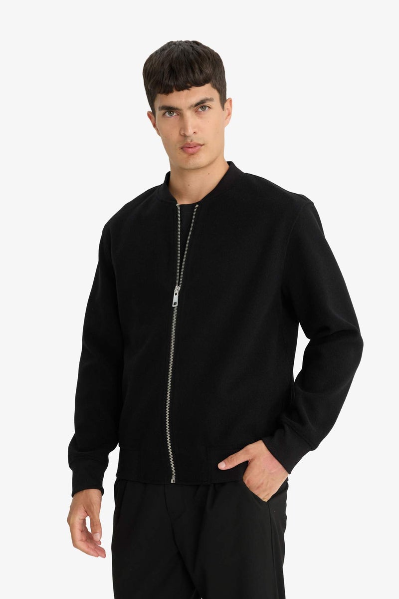 DeFacto Relax Fit College Collar Zippered Bomber Jacket - Image 3