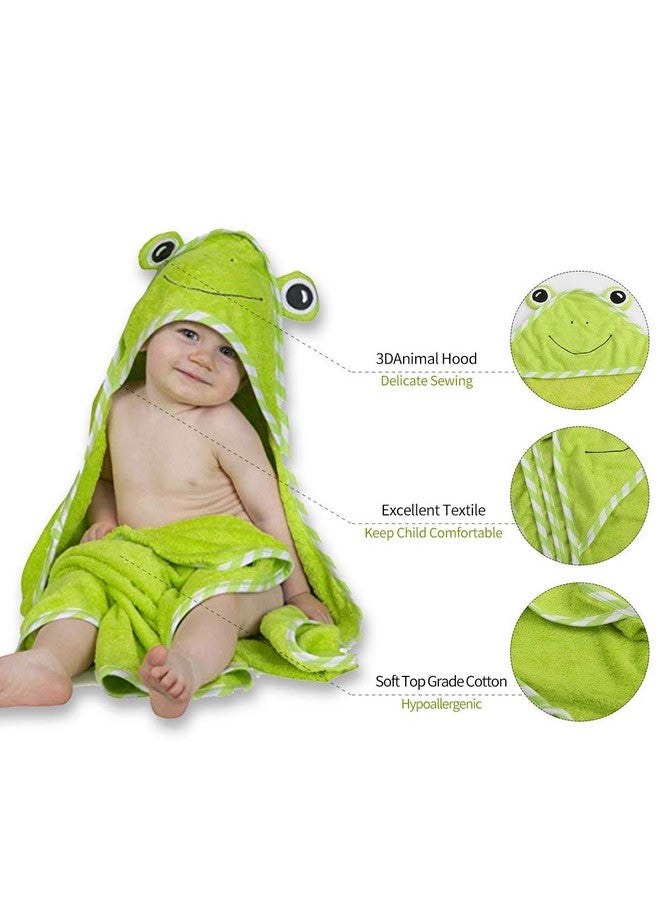 Aisawate Baby Hooded Towel - Soft Absorbent Bath Towel with Cute Frog Design for Toddler, Infant - 47 x 47 inch Large Baby Beach Towel Perfect Shower Gifts for Boys and Girls - Image 2