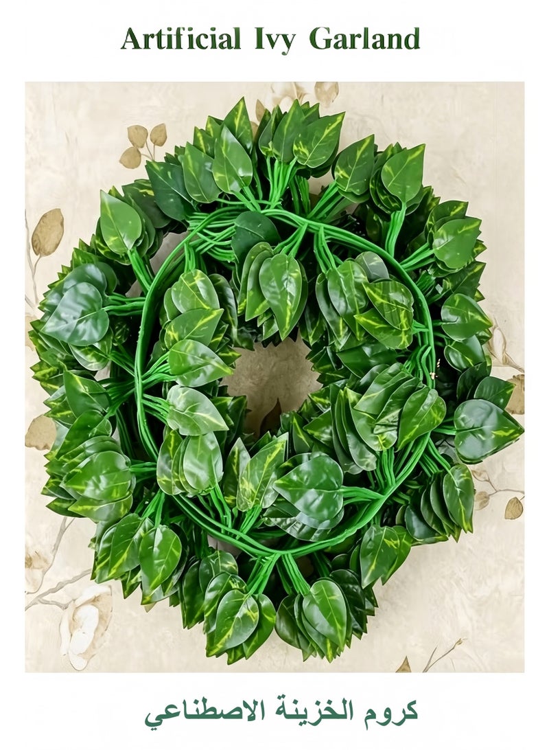 12 PCS Artificial Ivy & Pothos Vines, Fake Hanging Ivy Garland, Faux Greenery Leaf Vines, Artificial Trailing Plants for Wall Decor, Wedding, Party, Garden, Indoor & Outdoor Decoration - Image 3