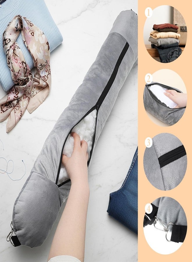 ElevateTech Stuffable Travel Pillow for Extra Luggage, Soft Velvet Neck Pillow Storage Bag with Adjustable Neck Size Pillows for Airplanes Travel Essentials Fits 6 T-Shirts Sleeping Rest Cushion - Image 5