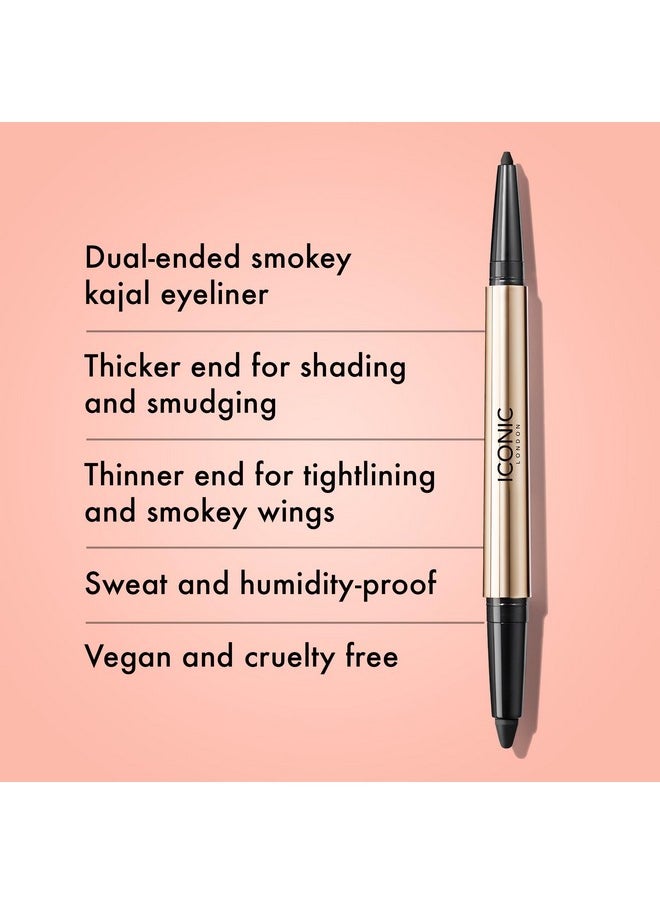 ICONIC LONDON ICONIC LONDON Smokey Eye Duo Eyeliner | Creamy, Easy to Blend 2-in-1 Eyeliner Crayon, Water Resistant, Cruelty Free, Vegan Makeup (Midnight Black) 0.027 oz  - Image 3