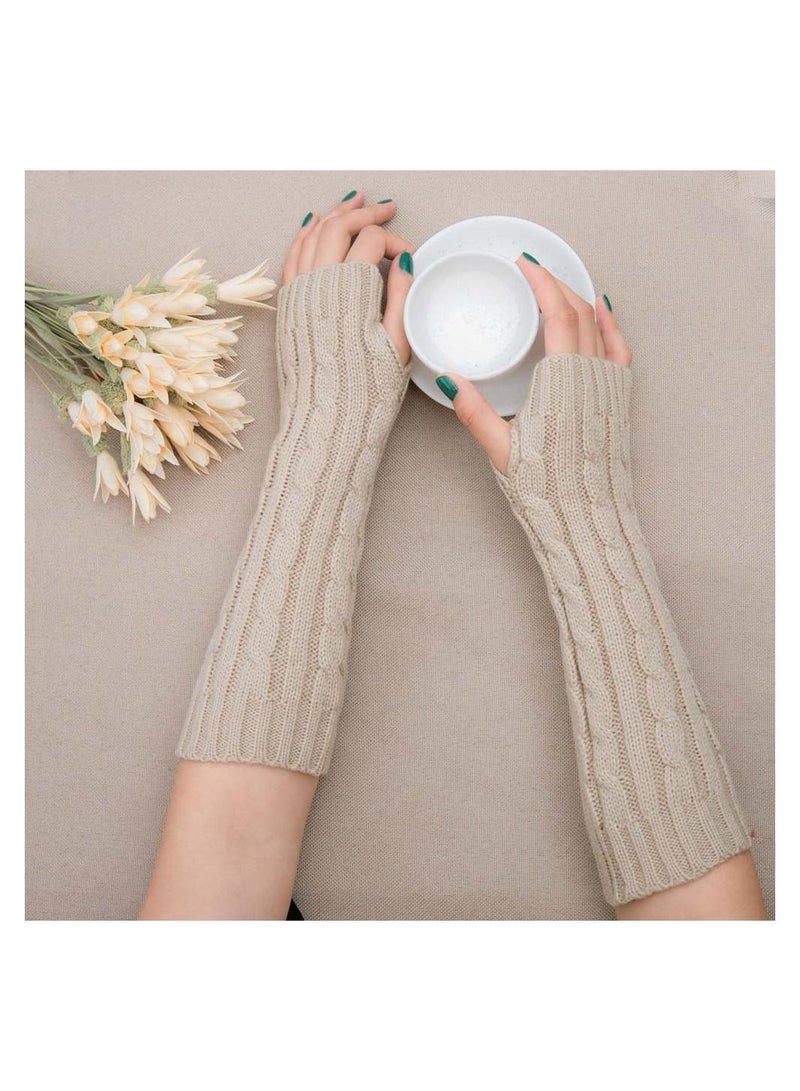 Loquat Fingerless Cotton Polyester Gloves Sleeves 