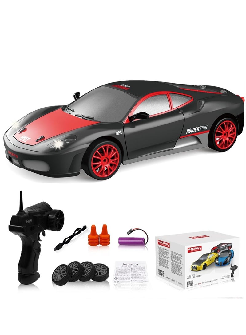 KASTWAVE Remote Control Car RC Drift Car 4WD High Speed RC Cars Vehicle with LED Lights Batteries and Drifting Tires Racing Sport Toy Cars for Adults Boys Girls Kids Gift - Image 1