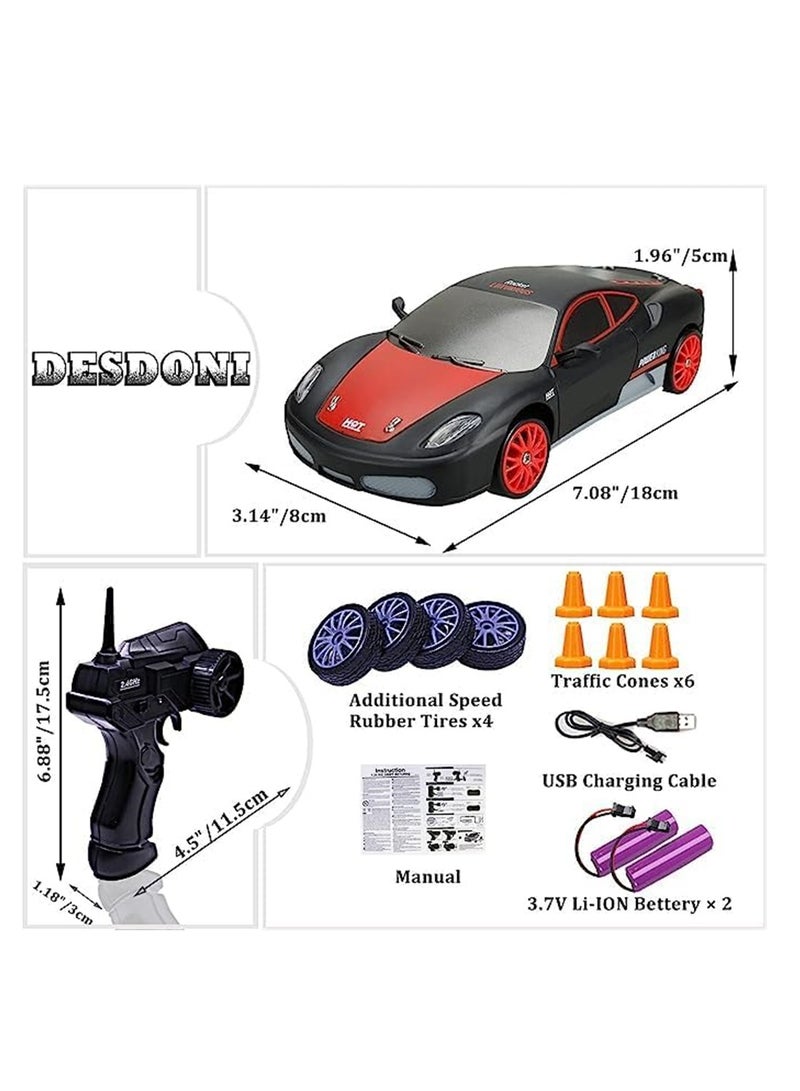KASTWAVE Remote Control Car RC Drift Car 4WD High Speed RC Cars Vehicle with LED Lights Batteries and Drifting Tires Racing Sport Toy Cars for Adults Boys Girls Kids Gift - Image 4
