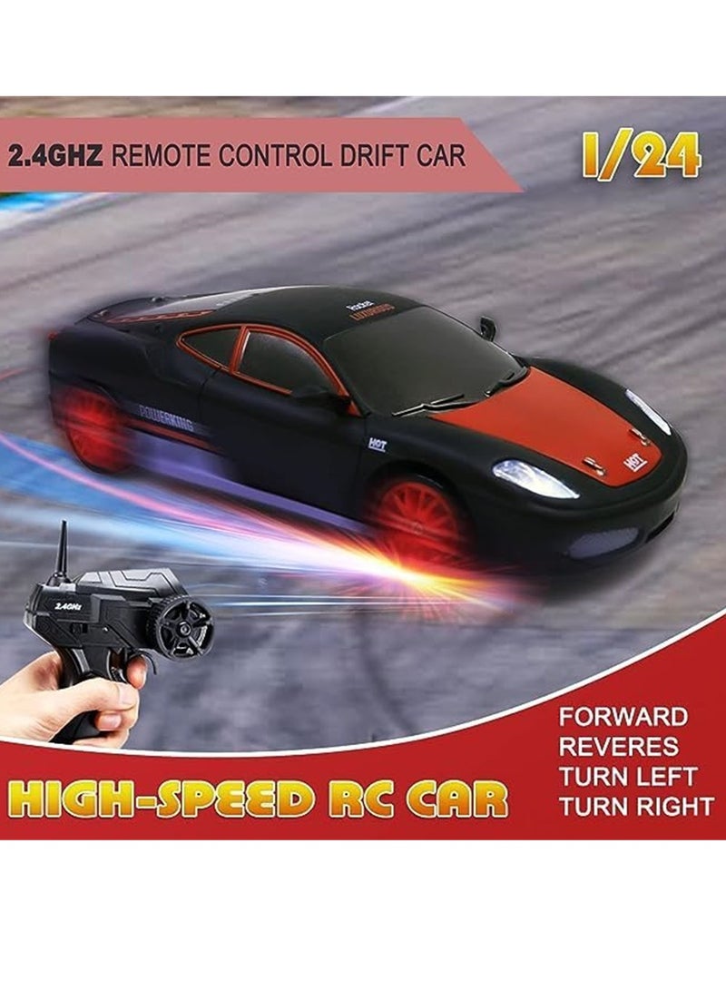 KASTWAVE Remote Control Car RC Drift Car 4WD High Speed RC Cars Vehicle with LED Lights Batteries and Drifting Tires Racing Sport Toy Cars for Adults Boys Girls Kids Gift - Image 2