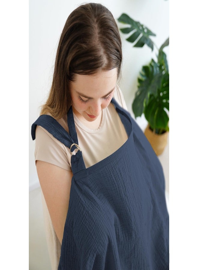 MairMore أغطية رضاعة من الموسلين من مايرمور، غطاء رضاعة يوفر الخصوصية مع فتحة رقبة مقوسة للأم والطفل، مريلة رضاعة قطنية 100% قابلة للتهوية، غطاء متعدد الاستخدامات لعربة الأطفال - Image 2