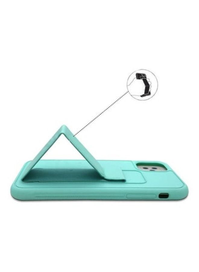 ACLIX iPhone 14 ProMax Case with Hand Grip Foldable Magnetic Kickstand Wrist Strap Finger Grip Cover 6.1 inch Mint Green - Image 3