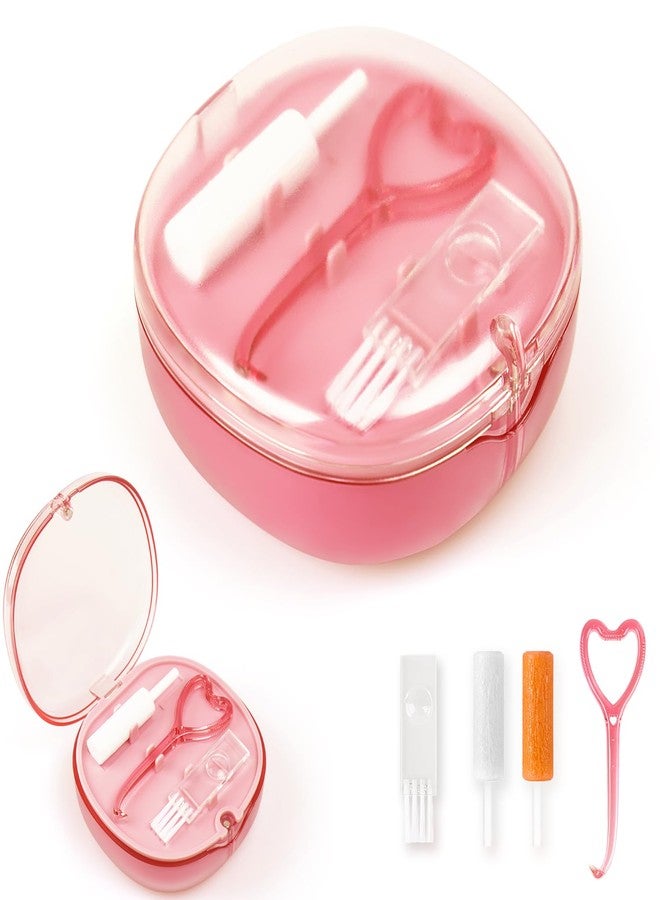 Mckkor Retainer Case, Aligner Cases for Invisalign, Retainer Holder Case with Removal Tools& Aligners Chewies & Brush, Removable Inner Tray Silicone for Easy Cleaning - Pink - Image 1