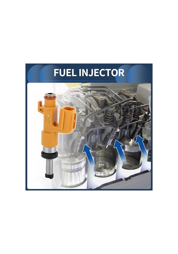 INFINAUTO Fuel Injector Engine Fuel Injection Nozzle No2320909330 for Lexus ES350 BASE 20192023 for Toyota Avalon Touring XLE 20192022 35L Yellow 6 Pcs - Image 3