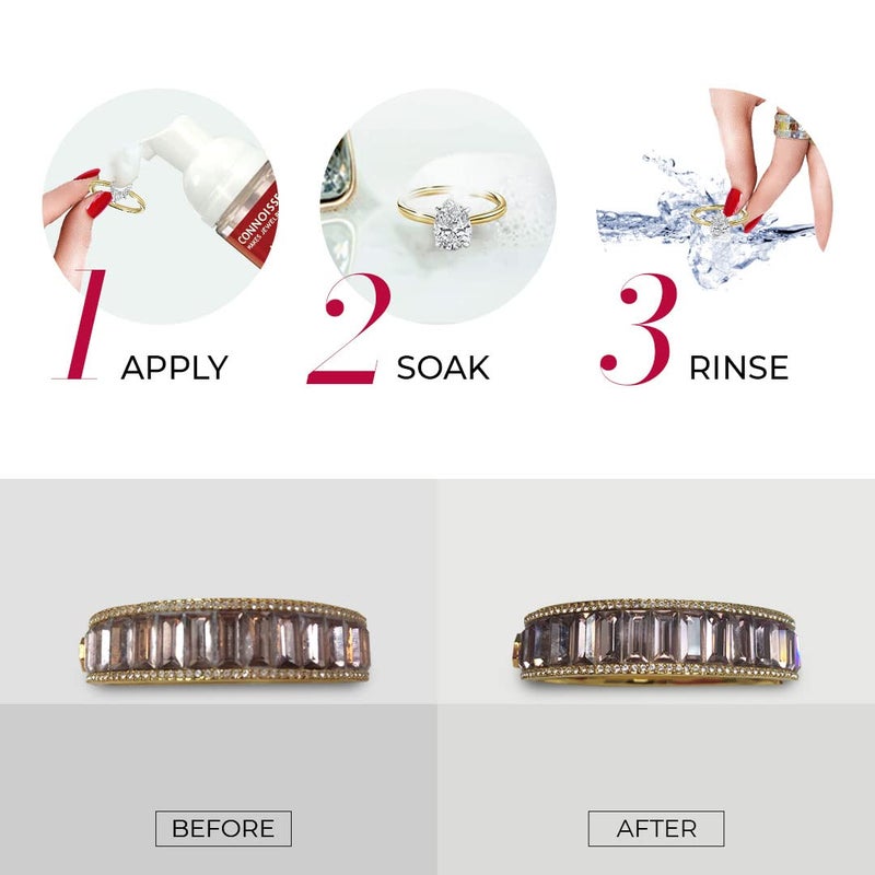 CONNOISSEURS Jewelry Cleansing Foam - All-Purpose Cleaning Solution - 2.35 fl oz - Non-Toxic and Safe for All Jewelry Types - Image 4