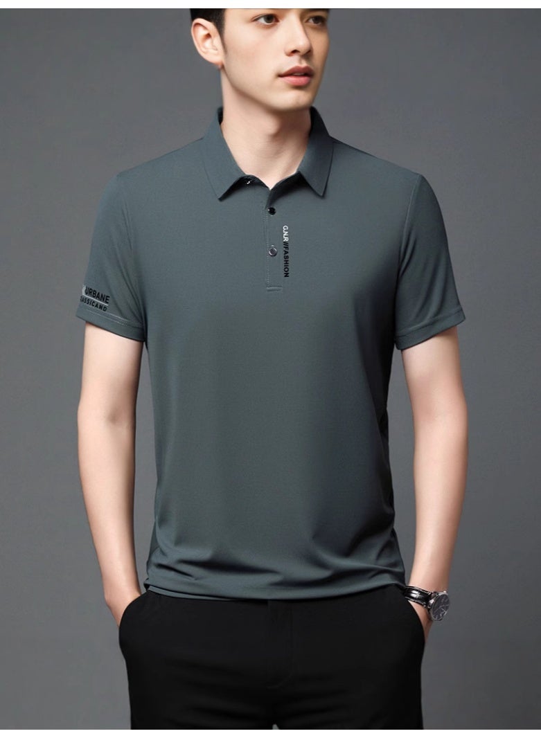 Men's Polo Shirt Summer Short sleeved Shirt Top Collar Street Wear Men's Breathable Lightweight T-shirt - Image 2