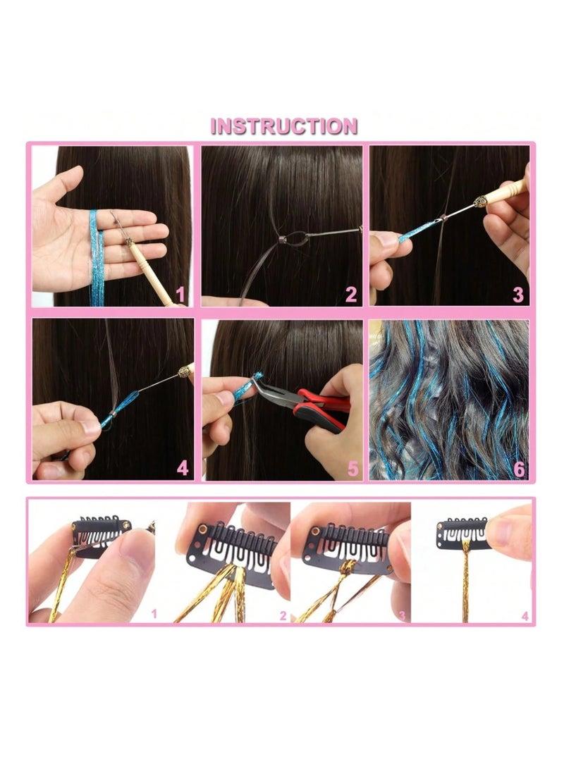 5 Pieces / 60cm Shiny Gold Hair Set, Heat Resistant Glitter Fairy Hair Accessory Set, Suitable for Women (Gold) - Image 4